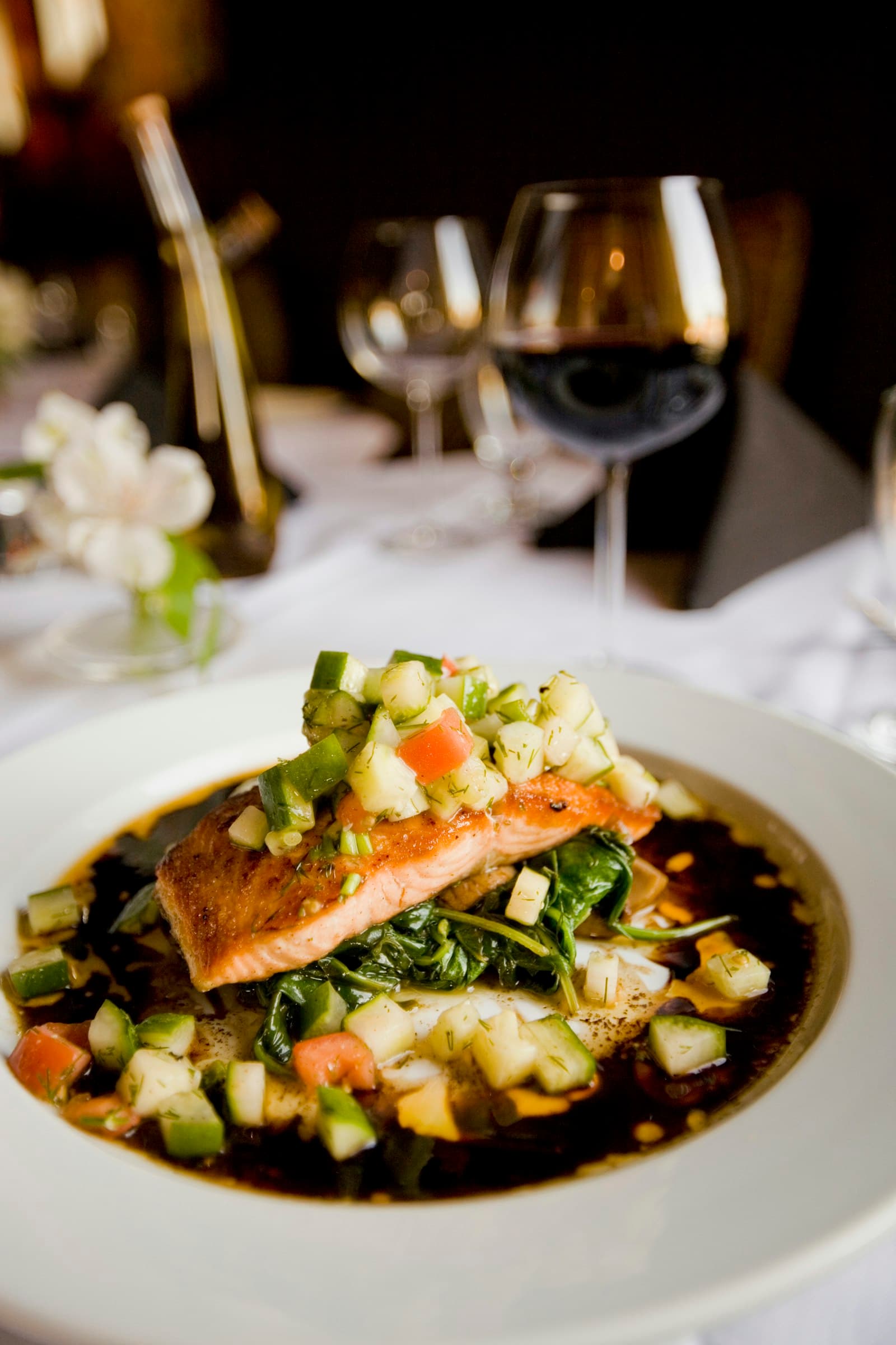 A plated fine-dining dish at The Ascnd restaurant